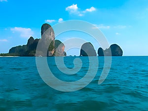 Tropical landscape. Railay beach, Krabi, Thailand