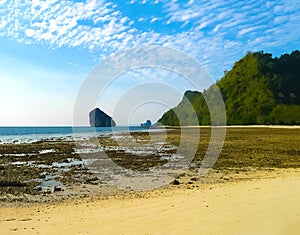 Tropical landscape. Railay beach, Krabi, Thailand