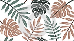 Tropical leaves botanical pattern vector design, vector design Generative AI