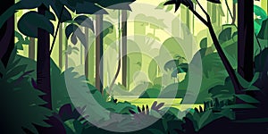 Tropical leaves frame. Rainforest foliage plants, green grass trees