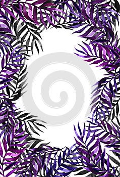 Tropical leaves horizontal banner with tropical palm leaves