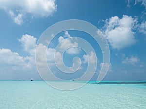 Tropical Maldives Panorama. Idyllic Landscape on Meeru Island