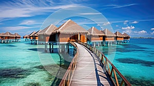 tropical maldivian overwater bungalows
