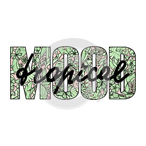 Tropical Mood t-shirt print with exotic plants.