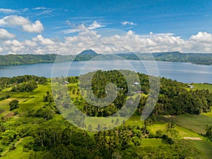 Tropical Mountain with Lake in Mindanao, Philippines. Lake Dapao. photo