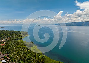 Tropical Mountain with Lake in Mindanao, Philippines. Lake Lanao. photo