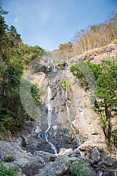 Tropical nature in sarika waterfall at nakhon nayok province, Thailand