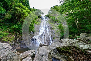 Tropical nature in sarika waterfall at nakhon nayok, Thailand