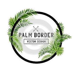 Tropical Palm Leaf Border Vector