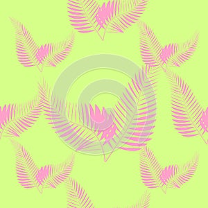 Tropical palm leaves, jungle leaf seamless floral pattern background.