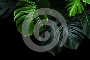 Tropical palm leaves, jungle leaf seamless floral pattern background. AI Generation