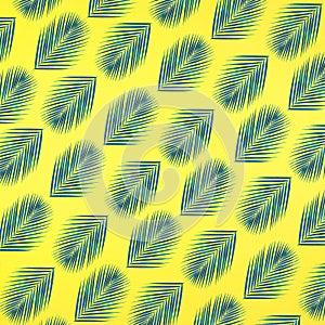 Tropical palm leaves pattern on pastel color background.Nature