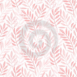 Tropical palm leaves, seamless foliage pattern