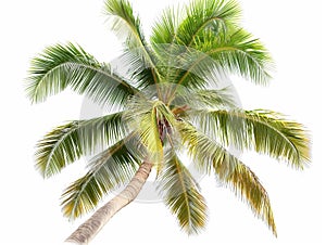Tropical Palm Tree Isolated on White Background
