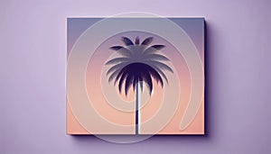 A tropical palm tree wall mural, Ai generated image