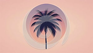 A tropical palm tree wall mural, Ai generated image