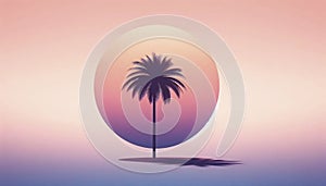 A tropical palm tree wall mural, Ai generated image