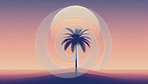 A tropical palm tree wall mural, Ai generated image