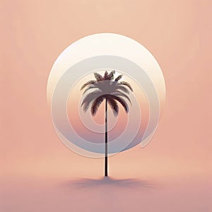 A tropical palm tree wall mural, Ai generated image