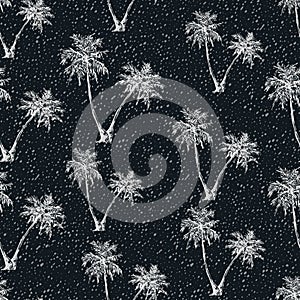 Tropical palm trees seamless pattern