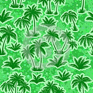 Tropical Palms Silhouettes Seamless