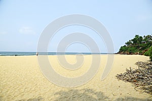 A tropical paradise beach  from India. Varkala. Kerala. top angle view.