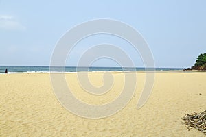 A tropical paradise beach  from India. Varkala. Kerala. top angle view.