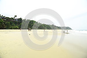 A tropical paradise beach  from India. Varkala. Kerala. top angle view.