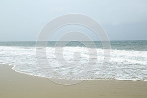 A tropical paradise beach  from India. Varkala. Kerala. top angle view.