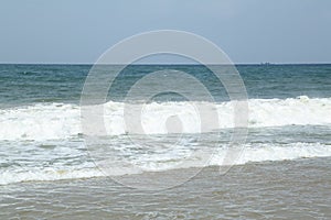 A tropical paradise beach  from India. Varkala. Kerala. top angle view.