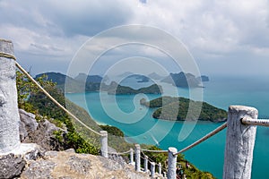 tropical paradise,Bird eye view of Angthong national marine park, koh Samui,Thailand.