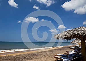 Tropical paradise idyllic beach. Sri Lanka