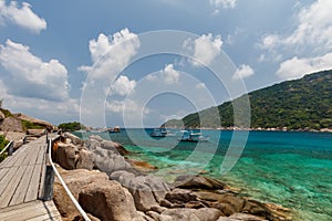 Tropical paradise island,Nang Yuan island or Koh Nang Yuan Island of Koh Tao island ,Thailand