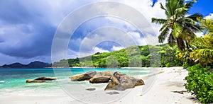 Tropical paradise on Seychelles island. Mahe