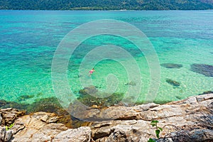 Tropical Paradise of Solo Traveler. Sunset Beach in Ko Lipe, Thailand