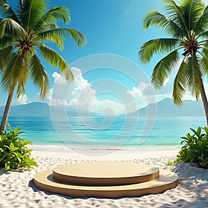 Tropical Paradise Stage: Beachfront Presentation Platform