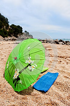 Tropical parasol at the beach