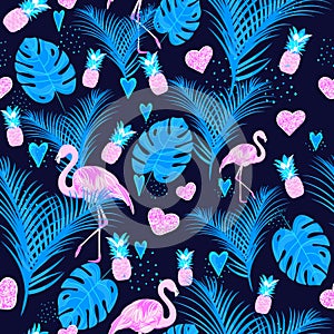 Tropical party seamless pattern.
