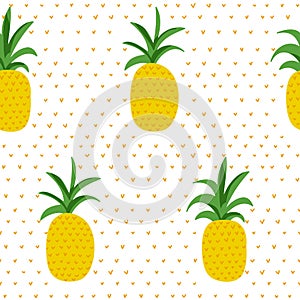 Tropical Pattern. Pineapples Retro Background