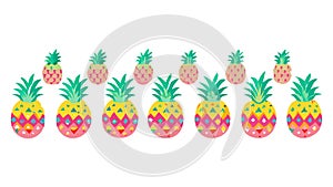 Tropical Pineapple Pattern, Exotic Fruit and Summer Delight, vector design Generative AI