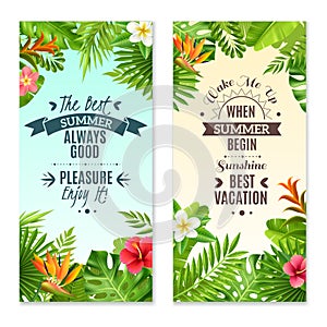 Tropical Plants 2 Colorful Vacation Banners