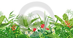 Tropical Plants Seamless Border