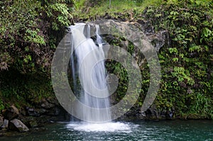 Tropical rainforest waterfall