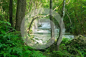 Tropical rainforest and waterfall at Huai Mae Khamin