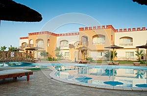 Tropical resort hotel pool