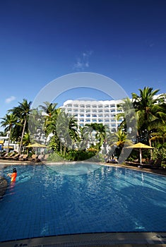 Tropický středisku zařízení poskytující ubytovací služby plavání bazén 