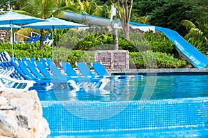 Tropical resort pool.