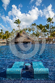 Tropical resort swimming pool in Punta Cana