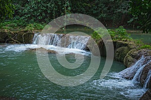 Tropical river in evening