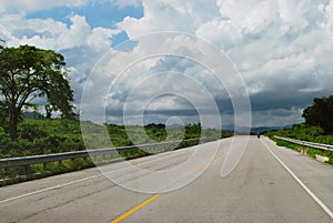Tropical road in Dominican Republic